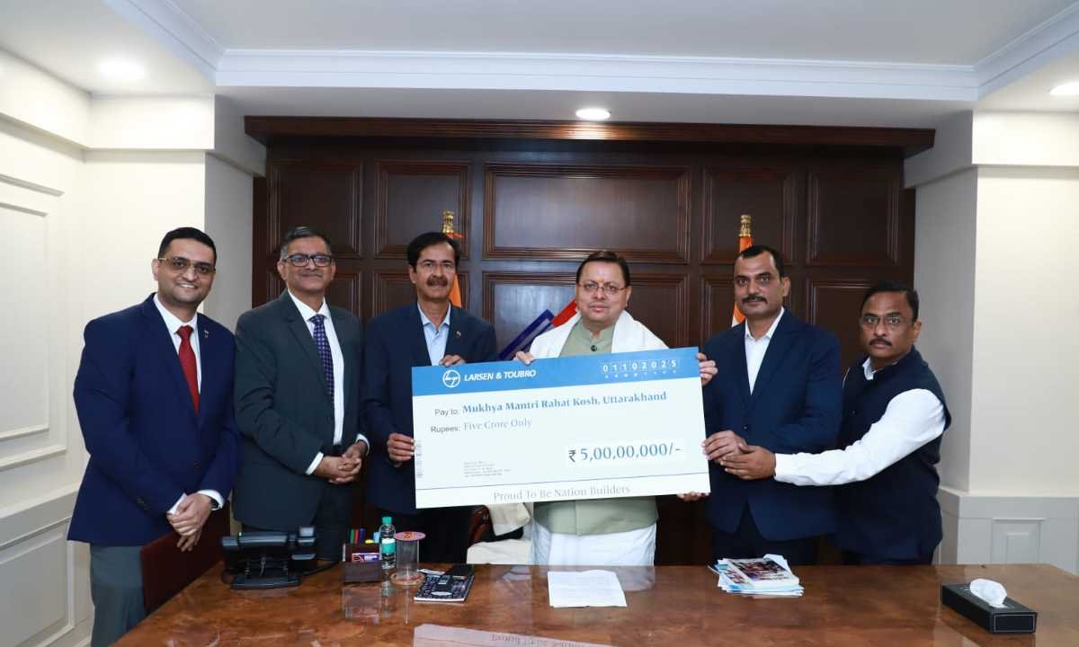 लार्सन एंड टुब्रो ने ₹5 करोड़ की सहायता राशि मुख्यमंत्री राहत कोष में प्रदान की